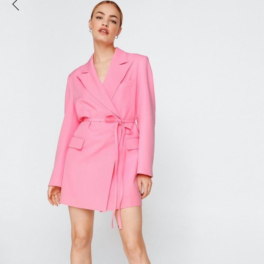 Tie Waist Tailored Blazer Dress - Picture 2 of 8